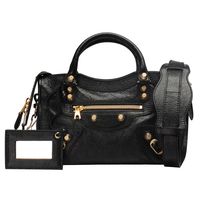 BALENCIAGA 巴黎世家Giant Mini City金釦機車包(迷你-黑)
