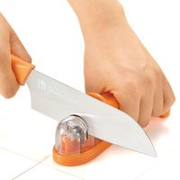 日本製造Shimomura金剛石三用漾彩磨刀器(鮮紅橘)