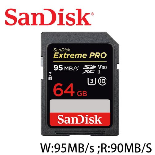 SanDisk Extreme PRO 64GB SDXC UHS-I V30 U3 記憶卡 - 公司貨