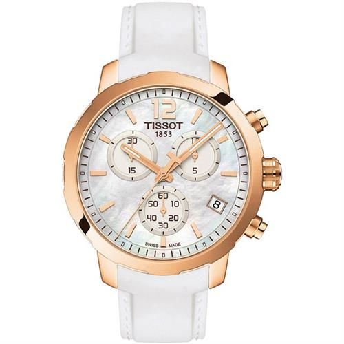 TISSOT 天梭 QUICKSTER CLASSIC 計時腕錶-珍珠貝x白/42mm T0954173711700