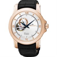 SEIKO Premier 開芯鏤空視窗機械腕錶-銀x玫塊金/40mm 4R39-00P0P(SSA326J1)