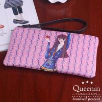DF Queenin皮夾 - 韓版俏皮少女系拉鍊手拿包-共5色
