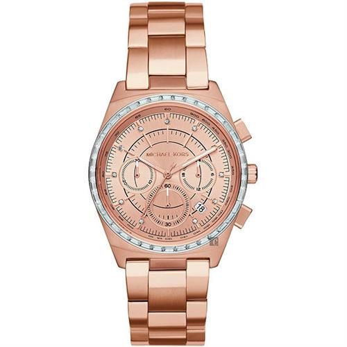 Michael Kors MK 舞台魅力三眼計時腕錶-玫瑰金/38mm MK6422