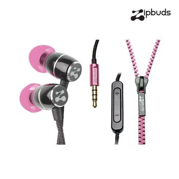 【Zipbuds】拉鍊專利耳機-入耳式 Fresh w Mic 系列-戀粉紅(附線控裝置及麥克風)