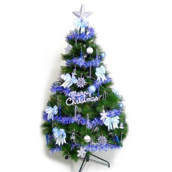 摩達客 台灣製12呎/12尺(360cm)特級綠松針葉聖誕樹(+藍銀色系配件組)(不含燈)