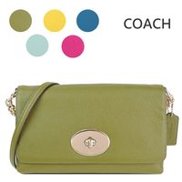 COACH 荔枝皮轉扣鍊帶斜背包(5色選)