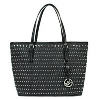 MICHAEL KORS 防刮皮革鉚釘托特包(小/黑)