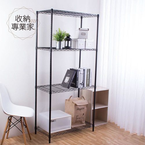 【收納專業家】輕型四層烤漆黑45X60X120cm 波浪架
