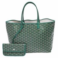 GOYARD St. Louis PM 防水帆布LOGO購物包(中-綠色)