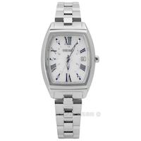 SEIKO 精工 / 1B22-0CC0S.SSQW031J / LUKIA 冬季戀歌太陽能電波日期鈦金屬手錶 銀色 25mm