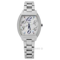 SEIKO 精工 / 1B22-0BC0S.SSVW081J / LUKIA 冬季耶誕施華洛世奇太陽能電波不鏽鋼手錶 銀色 27mm