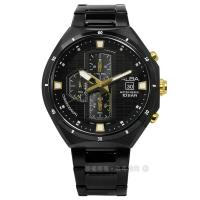 ALBA / VD57-X087SD.AM3403X1 / 酷勁耶誕限量款計時日期不鏽鋼手錶 鍍黑 46mm