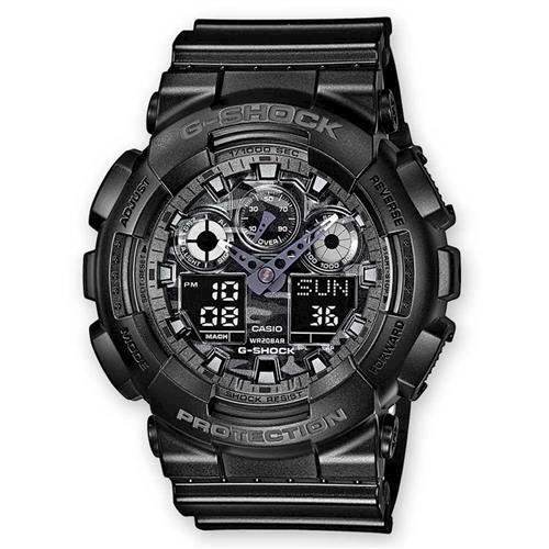 G-SHOCK 超人氣軍事戰魂新迷彩雙顯錶 GA-100CF-1A