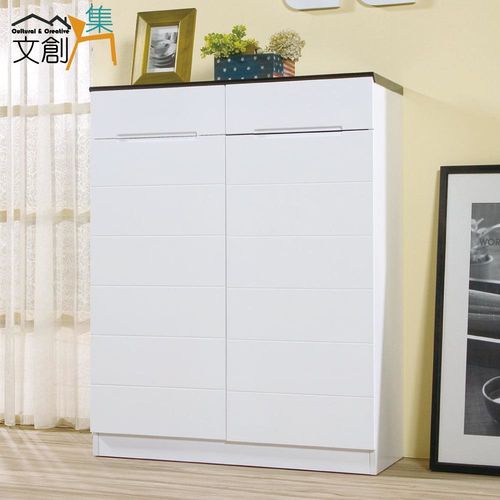 【文創集】薛登 時尚白2.7尺二門鞋櫃/玄關櫃