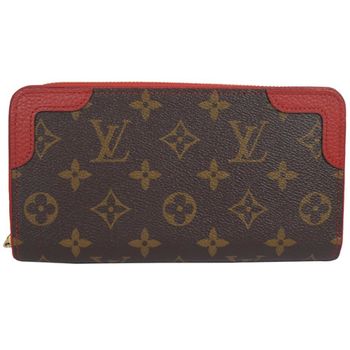 茱麗葉精品 全新精品 Louis Vuitton LV M61854 M61187 Zippy Retiro 經典花紋拉鍊長夾.紅邊 (預購)