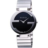 GUCCI Interlocking 時尚元素腕錶-黑/37mm YA133307