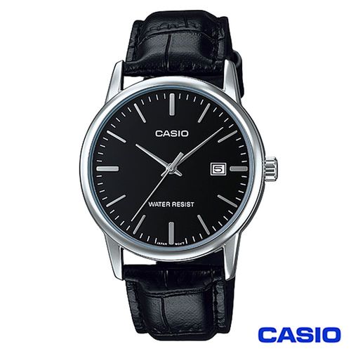 【CASIO卡西歐】 時尚女仕皮革腕錶-黑 LTP-V002L-1A