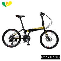 SAMBAR 20吋鋁合金24速碟煞折疊車(消光黑) SB-07
