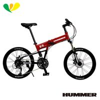 HUMMER 20吋451鋁合金27速機械碟煞折疊車(艷麗紅) HM2700D-R