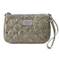 MICHAEL KORS 鉚釘菱紋皮格手拿包(古銅)