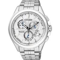 CITIZEN Eco-Drive 鈦金屬萬年曆電波男錶-白(BY0051-55A)