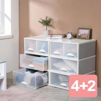 《真心良品》霧島抽屜收納整理箱(4+2)組合