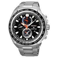 SEIKO 精工 Prospex 海世界時間時尚腕錶-黑/44.6mm V195-0AB0D(SSC487P1)