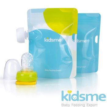 任-英國kidsme-食物袋咀嚼訓練器套裝-綠