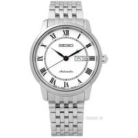 SEIKO精工 Presage 羅馬經典機械男錶-白/39mm(SRP761J1)