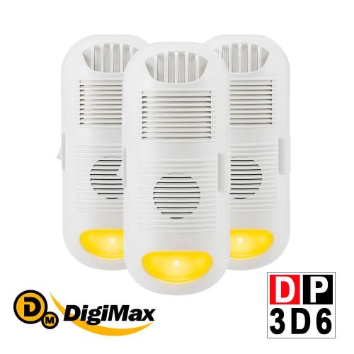 DigiMax★DP-3D6 強效型負離子空氣清淨機《超值 3 入組》 [有效空間8坪] [負離子空氣清淨] [驅蚊黃光]