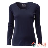 佳立適 女U領升溫蓄熱保暖衣-藍 (採用3M吸濕排汗技術)