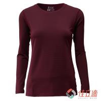 佳立適 女款圓領升溫蓄熱保暖衣-酒紅(採用3M吸濕快排原紗)