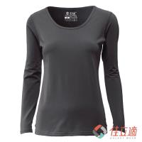 佳立適 女款U領升溫蓄熱保暖衣-+灰色(採用3M吸濕快排原紗)
