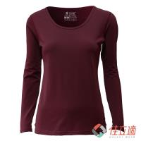 佳立適 款U領升溫蓄熱保暖衣-酒紅(採用3M吸濕快排原紗)