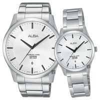 ALBA 時尚東京石英對錶-銀/40+28mm VJ42-X211S+VJ22-X243S(AS9C95X1+AH7M23X1)