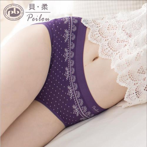 【PEILOU】貝柔無縫中腰三角褲-圖騰紫
