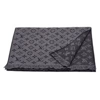 LV M78526 經典Monogram織花CLASSIC羊毛圍巾/披肩(煤炭灰)