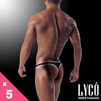 LYCO男內褲‧活力萊卡丁字褲五件組禮盒