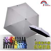 Kasan 抗風防晒黑膠自動雨傘(淺灰)