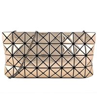 ISSEY MIYAKE 三宅一生 BAOBAO 鏡面方格4x8鍊帶斜背包(淡金)