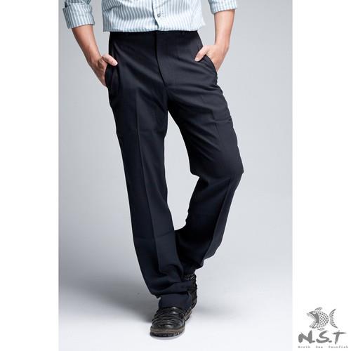 【NST Jeans】391(6928) 熟男 紳士 羊毛x彈性纖維 西裝褲 (中腰) 平面/無打摺/年輕款式-行動