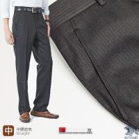 【NST Jeans】微細條紋 羊毛 男 斜口袋無打摺西裝褲 (中腰) 年輕款式391(6930)