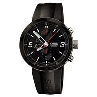 ORIS TT1 陶瓷上圈計時機械腕錶-黑x橡膠/45mm 0167476594174-0742506