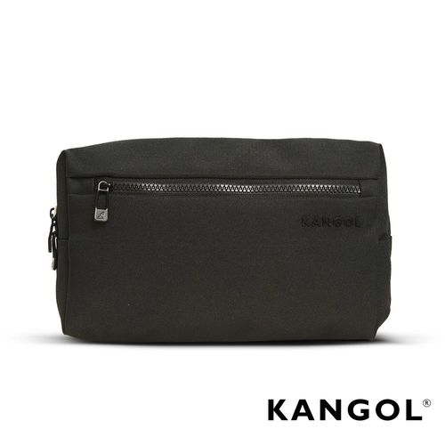 【KANGOL】韓國經典側背休閒包/學生包/情侶包(混織黑 KG1152-02)