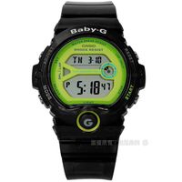 Baby-G CASIO / BG-6903-1B / 卡西歐熱愛運動果凍半透明兩地時間橡膠手錶 黑色 45mm