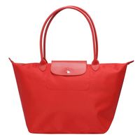 LONGCHAMP Le Pliage Neo系列尼龍長把手提水餃包(大-牡丹粉色)