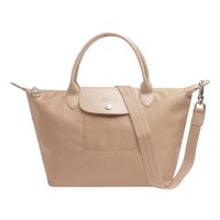 LONGCHAMP Le Pliage Neo系列尼龍短把側背/手提水餃包(小-粉白色)