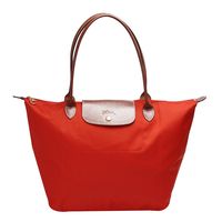 LONGCHAMP 經典LE PLIAGE系列長提把尼龍摺疊水餃包(大-磚紅色)