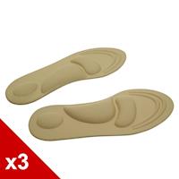 ○糊塗鞋匠○ 優質鞋材 C60 海棉3D按摩足弓鞋墊 (3雙/組)