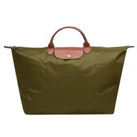 LONGCHAMP 經典 Le Pliage系列摺疊短把尼龍水餃包(大-卡其軍綠)